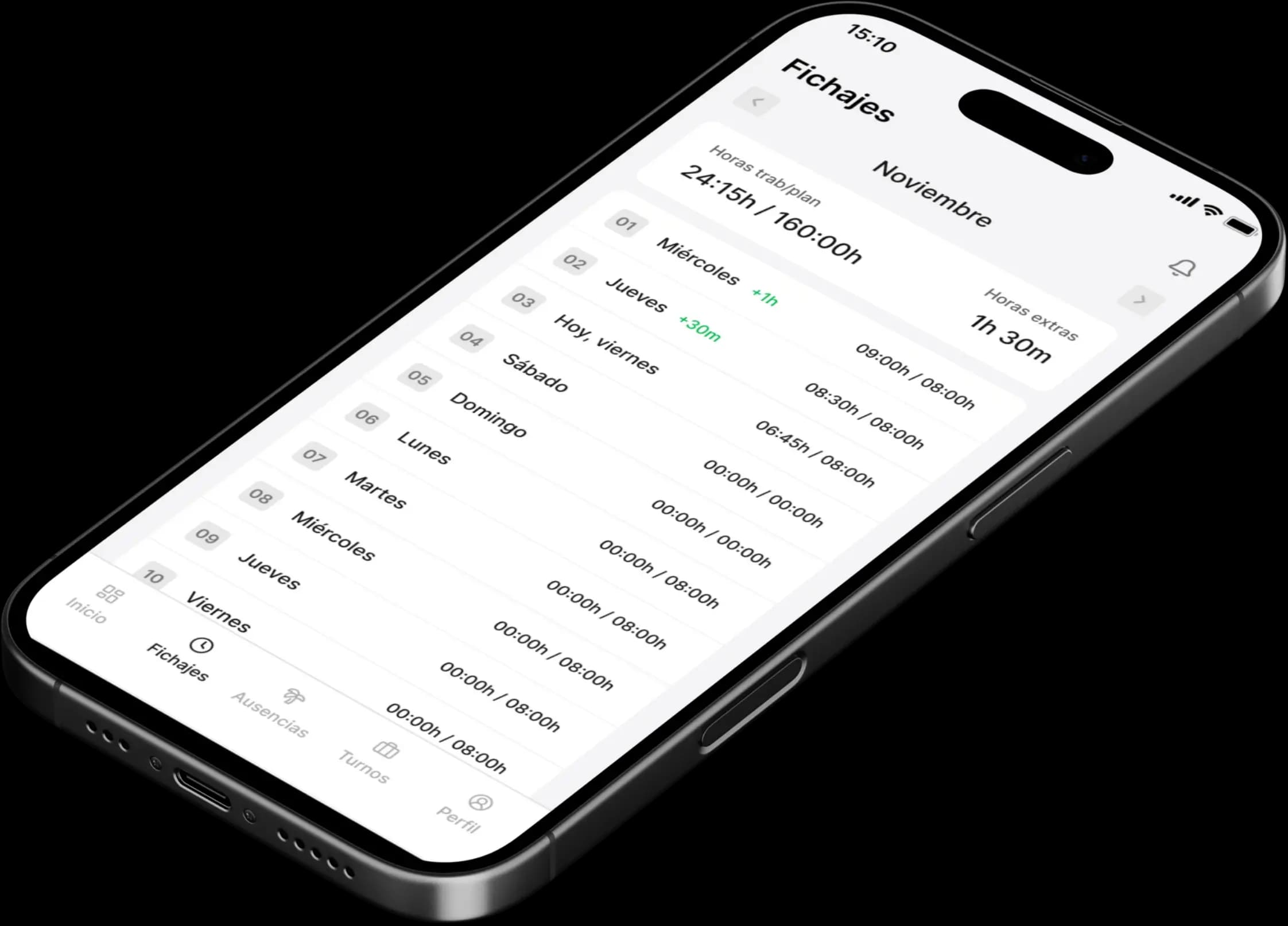 Horalia mobile app — registro de fichajes