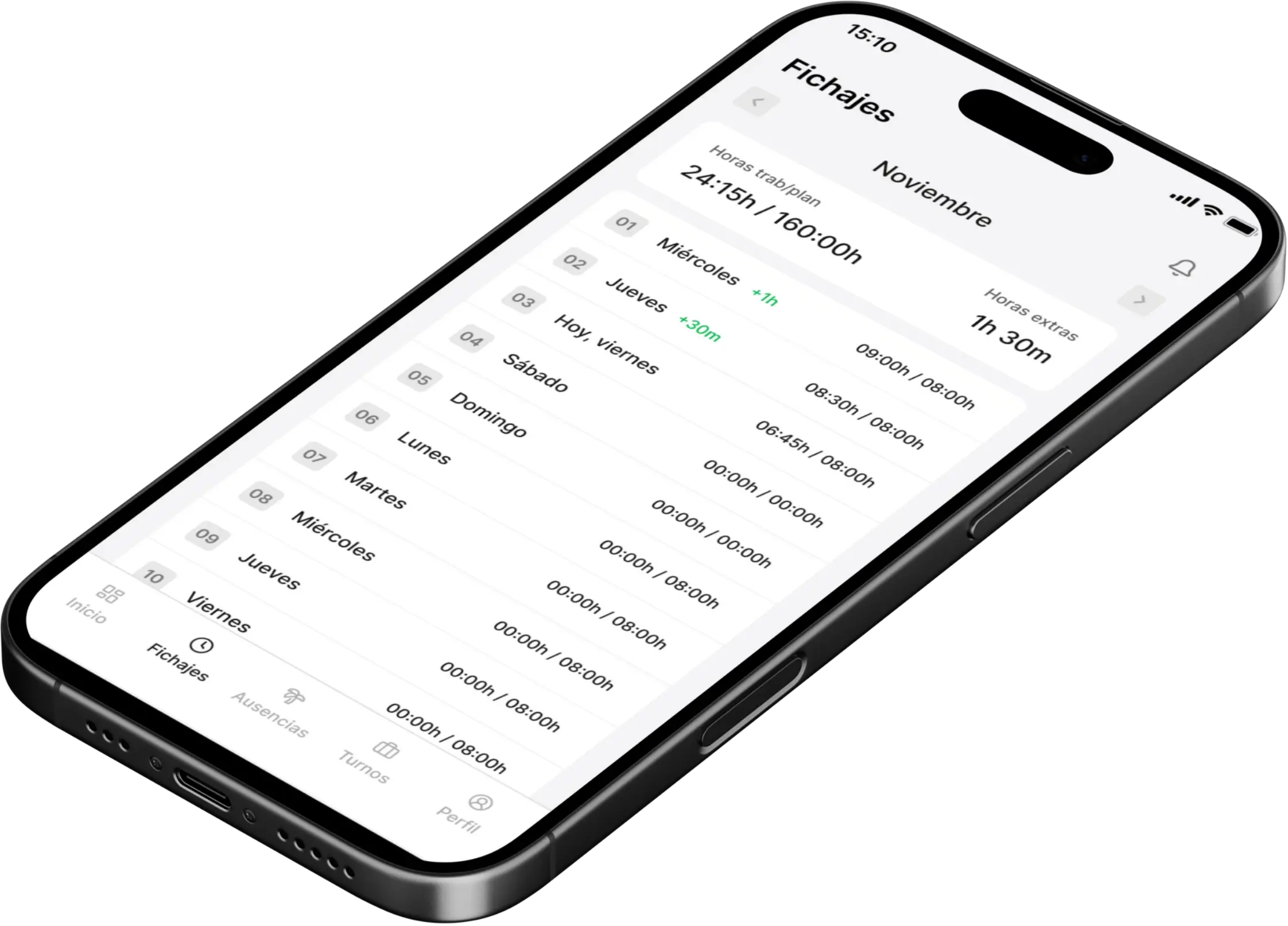 Horalia mobile app — registro de fichajes